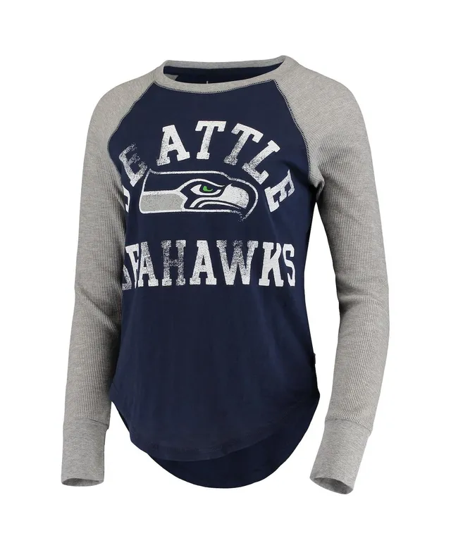 Seattle Seahawks Touch Women's Plus Size Curve Touchdown Half-Sleeve  T-Shirt - Navy