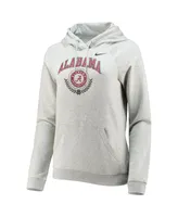 Women's Heathered Gray Alabama Crimson Tide Varsity Fleece Tri-Blend Raglan Pullover Hoodie