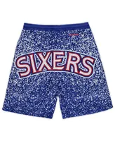 Men's Royal Philadelphia 76ers Big and Tall Hardwood Classics Jumbotron Shorts