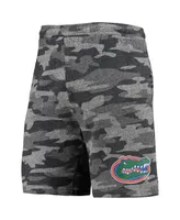 Men's Charcoal and Gray Florida Gators Camo Backup Terry Jam Lounge Shorts