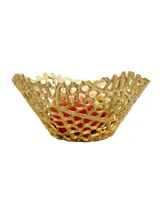 Snack Bowl with Lattice Design - Gold