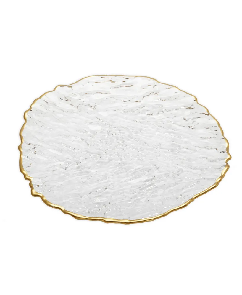 Glass Dinner Plates, Set of 4 - Gold