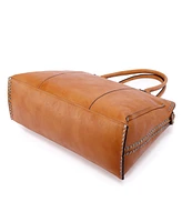Old Trend Women's Genuine Leather Soul Stud Satchel Bag