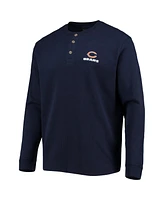 Men's Dunbrooke Navy Chicago Bears Logo Maverick Thermal Henley Long Sleeve T-shirt