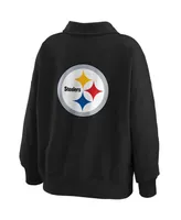 Women's Wear by Erin Andrews Black Pittsburgh Steelers Half-Zip Sweatshirt