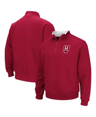 Men's Colosseum Crimson Harvard Tortugas Team Logo Quarter-Zip Jacket