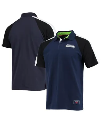 Men's Tommy Hilfiger College Navy, White Seattle Seahawks Holden Raglan Polo Shirt