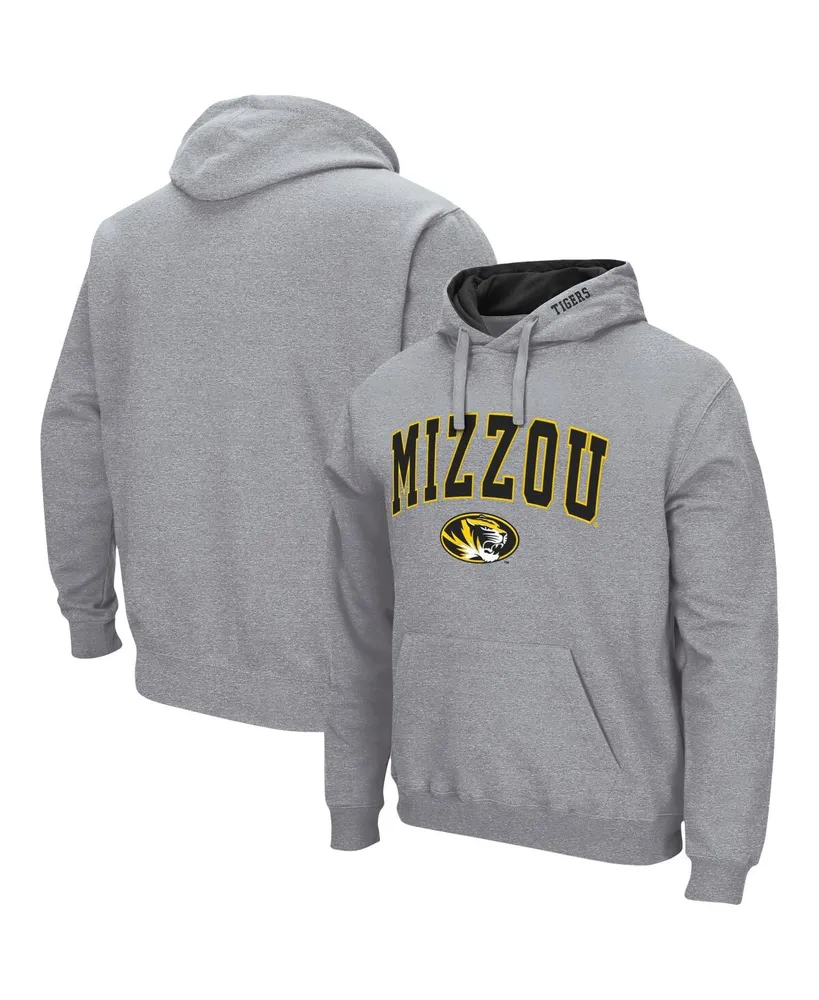 Men's Colosseum Heathered Gray Missouri Tigers Arch and Logo 3.0 Pullover Hoodie