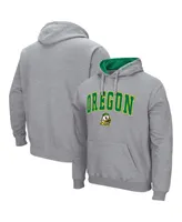 Men's Colosseum Heathered Gray Oregon Ducks Arch and Logo 3.0 Pullover Hoodie