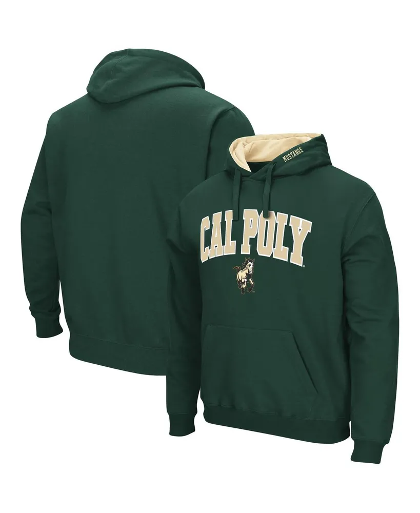 Men's Colosseum Green Cal Poly Mustangs Arch and Logo Pullover Hoodie