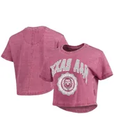 Women's Pressbox Maroon Texas A&M Aggies Edith Vintage-Like Burnout Crop T-shirt