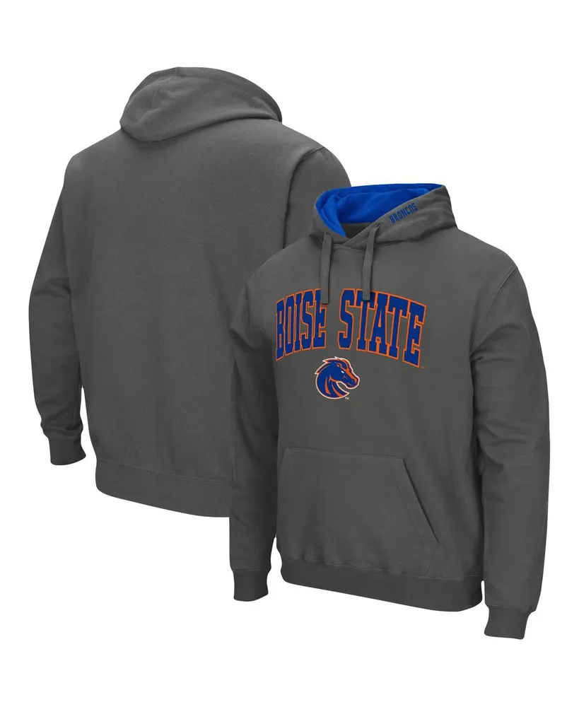 Men's Colosseum Charcoal Boise State Broncos Arch and Logo 3.0 Pullover Hoodie