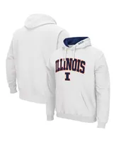 Men's Colosseum White Illinois Fighting Illini Arch and Logo 3.0 Pullover Hoodie