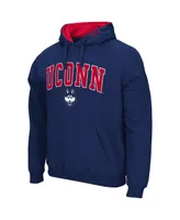 Men's Colosseum Navy UConn Huskies Arch and Logo 3.0 Pullover Hoodie