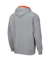 Men's Colosseum Heathered Gray Oregon State Beavers Arch and Logo 3.0 Full-Zip Hoodie