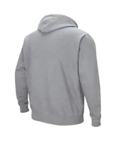 Men's Colosseum Heathered Gray Illinois Fighting Illini Arch and Logo 3.0 Pullover Hoodie