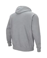 Men's Colosseum Heathered Gray Nc State Wolfpack Arch and Logo 3.0 Pullover Hoodie