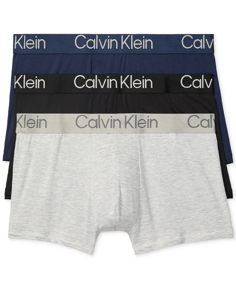 Calvin Klein Men's 3-Pack Ultra Soft Modern Modal Trunk Underwear