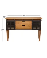 Fir Industrial Console Table
