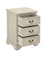 Cream Wood Traditional Accent Table