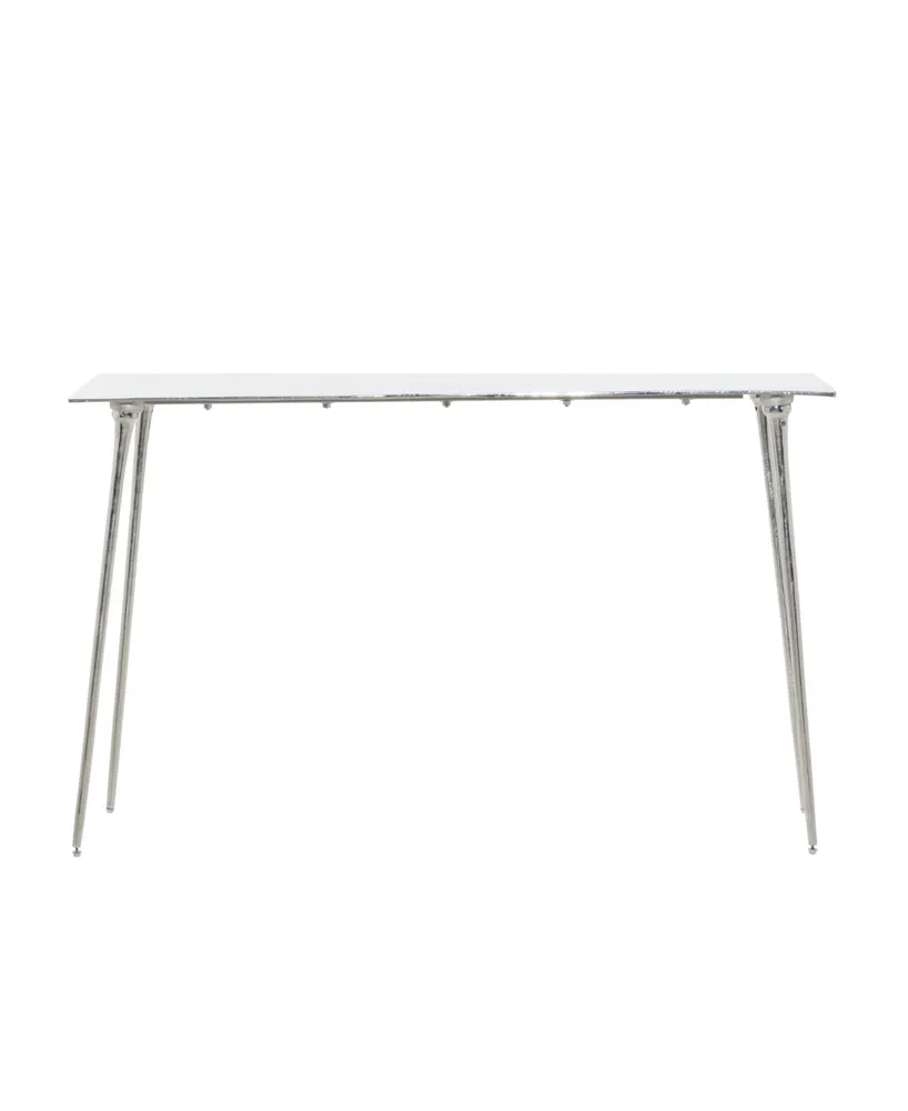 Aluminum Glam Console Table - Silver