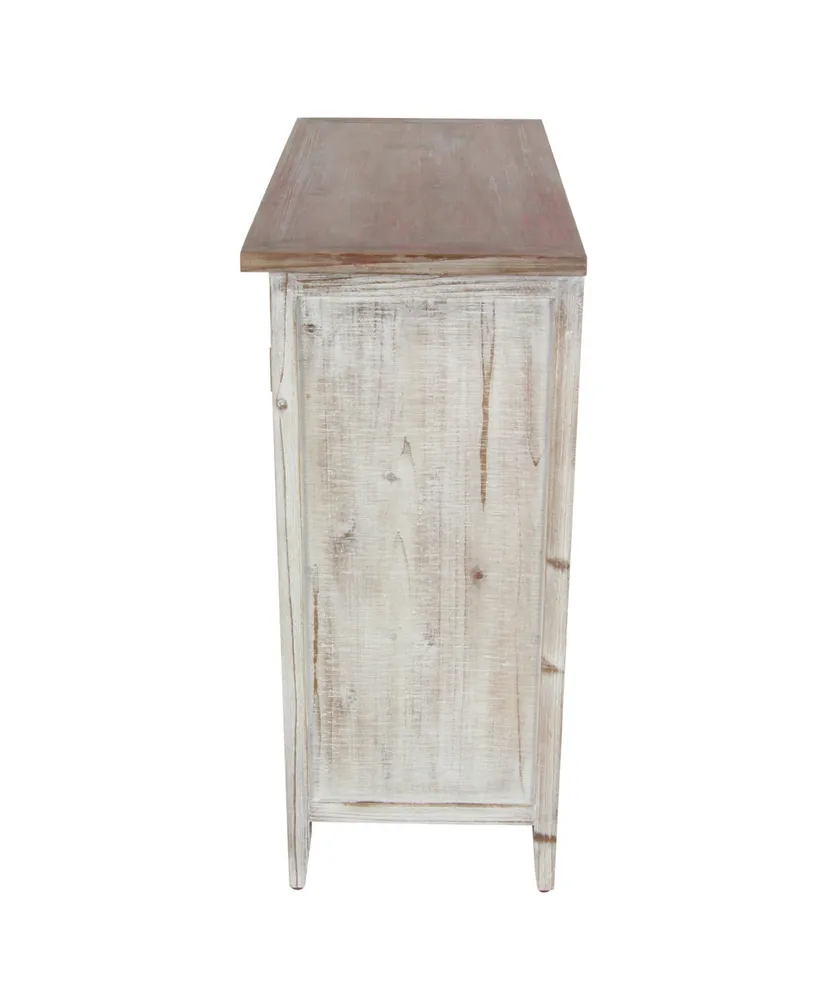 Rustic Rectangular Wooden Lattice Cabinet