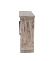 Farmhouse Rectangular Wood and Glass 2-Door Cabinet