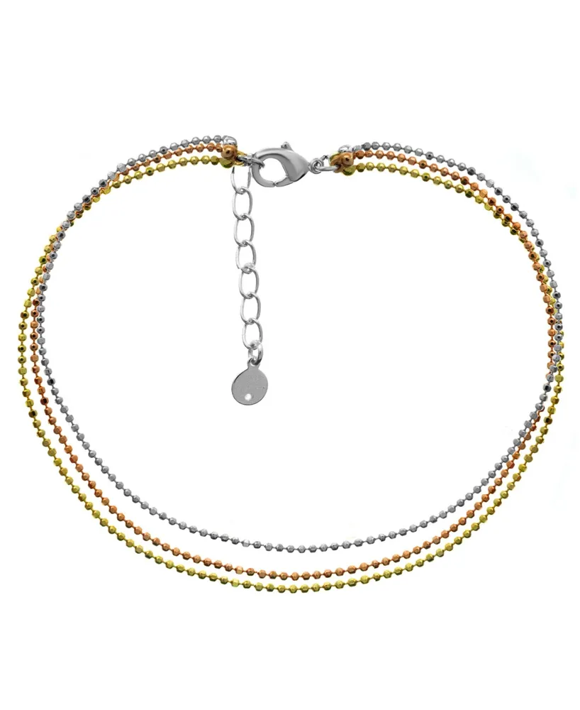 And Now This Tri Tone Layered Bead Chain Anklet - Two