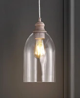 Fontaine 6.25" Adjustable Greige Glass Led Pendant