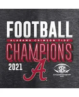 Men's Heathered Charcoal Alabama Crimson Tide 2021 Sec Football Conference Champions Locker Room T-shirt