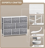 Sorbus 8 Drawers Wide Dresser - Organizer Unit with Steel Frame Wood Top and handle