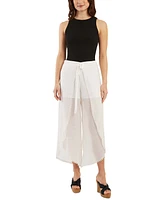 Bcx Juniors' Tie-Front Gauze Cropped Pants