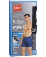 Hanes Men's 4-Pk. Ultimate Comfort Flex Fit Ultra Soft Boxer Briefs