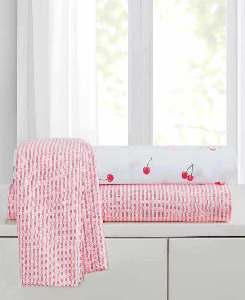 Poppy & Fritz 4 Piece Cherries Percale Sheet Set, Queen