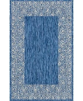 Bayshore Home Outdoor Pashio Border Ii Floral 5' x 8' Area Rug