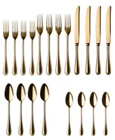 Perla Oro Flatware Set, 20 Piece - Gold