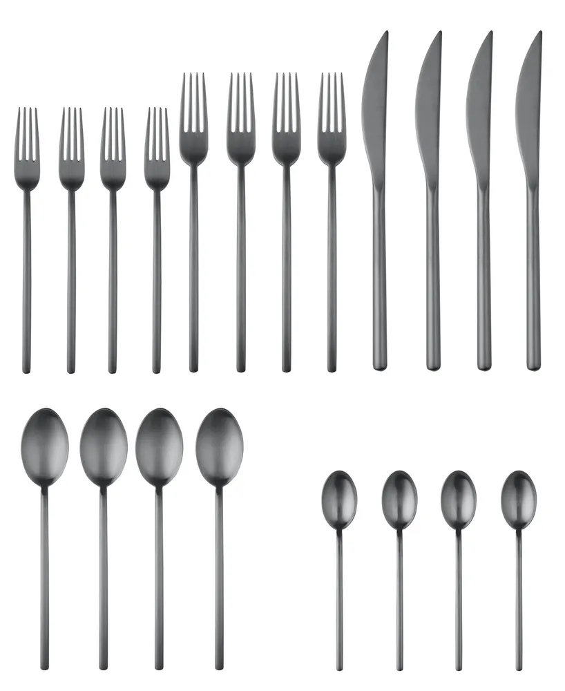 Due Ice Oro Nero Flatware Set, 20 Piece