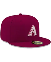 Men's New Era Cardinal Arizona Diamondbacks Logo White 59FIFTY Fitted Hat