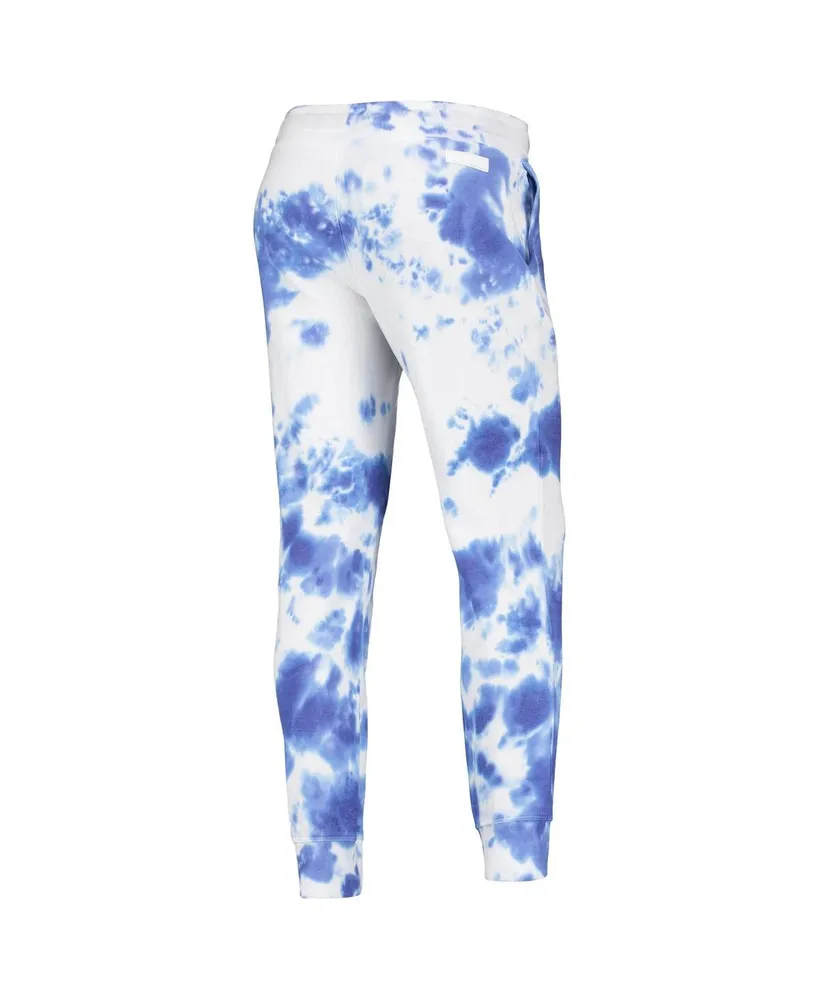 Women's Dkny Sport White and Royal Los Angeles Rams Melody Tie-Dye Jogger Pants