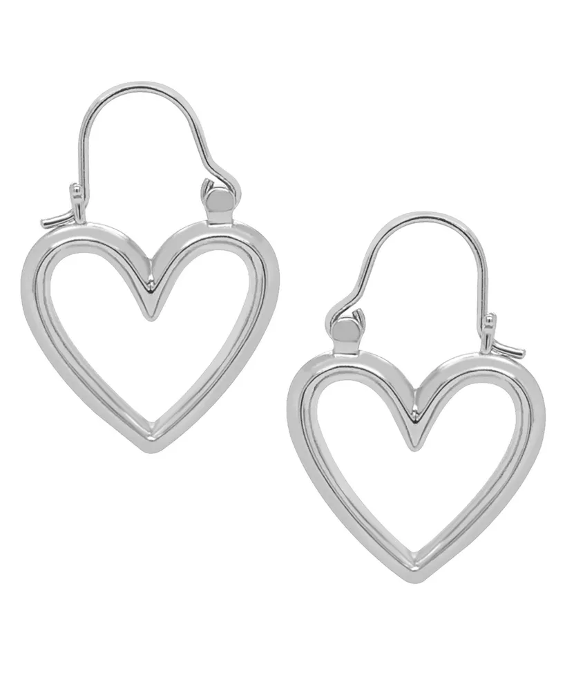 18K Gold Plated or Silver Plated or Rose Gold Heart Hoop Earrings