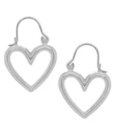 18K Gold Plated or Silver Plated or Rose Gold Heart Hoop Earrings