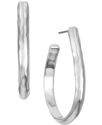 Style & Co Silver-Tone Pear-Shape Hoop Earrings, Created for Macy's