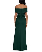 Xscape Off-The-Shoulder Ruched Gown