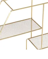 Honey Can Do Four-Tier Hexagonal Decorative Metal Wall Shelf