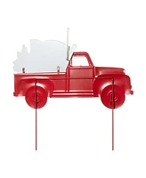 Glitzhome Metal Patriotic or Americana Truck Yard Stake or Wall Decor Kd, Two Function, 23.5"