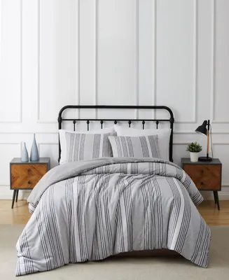 Truly Soft Kiel Stripe 2 Piece Flannel Comforter Set, Twin Xl