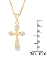 Macy's Women's Diamond Accent Cross Pendant Necklace