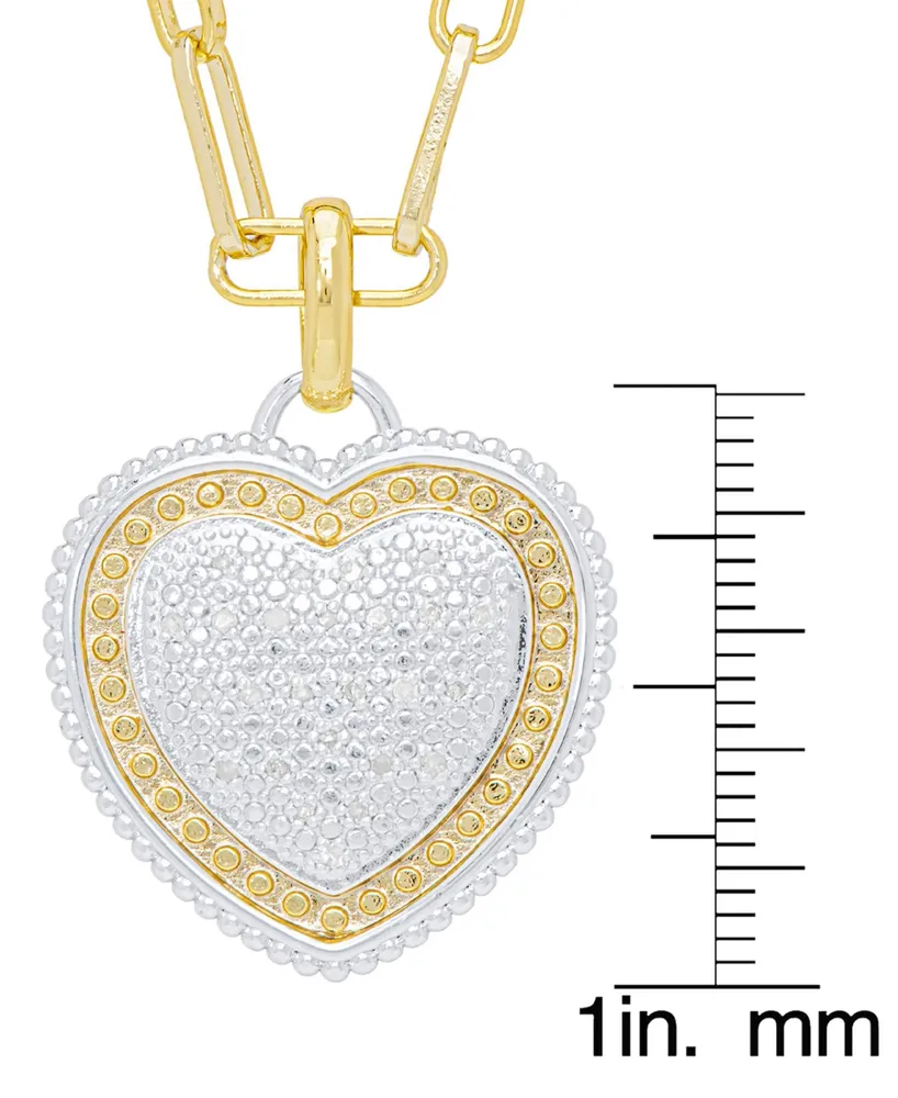 Macy's Women's Diamond Accent Heart Paperclip Necklace