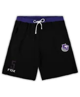 Men's De'Aaron Fox Black Sacramento Kings Big and Tall French Terry Name and Number Shorts