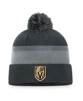 Men's Fanatics Charcoal Vegas Golden Knights Authentic Pro Home Ice Cuffed Knit Hat with Pom